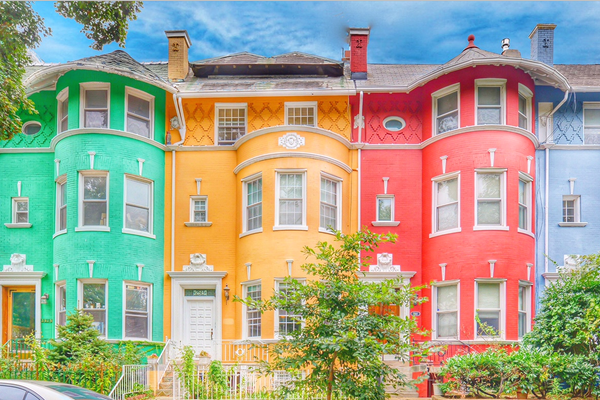 Colorful, historic row homes for sale in beautiful Mount Pleasant, District of Columbia